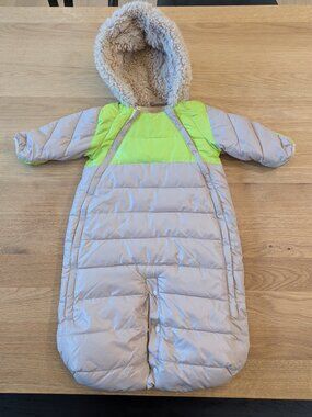 7AM Enfant Doudoune Snowsuit Bunting Neon Lime Beige 3-6 Months